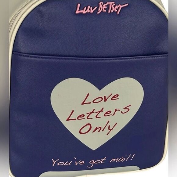 NWT Betsey Johnson Purple Cream Backpack Only Love Letters W/ zip pouch LBCHARLI main image 16